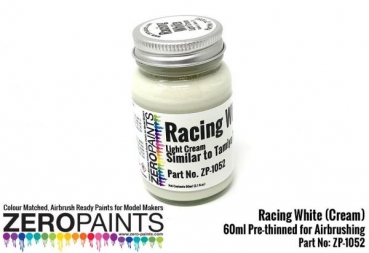 ZEROPAINTS ZP-1052 Racing White Paint - Light Cream (Vergleichbar mit Tamiya Farbton TS7) 60ml