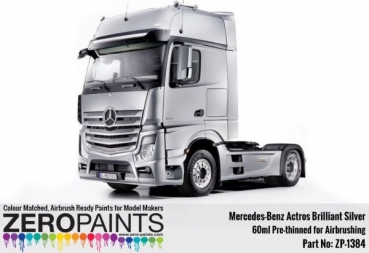ZEROPAINTS ZP-1384 Mercedes Benz Actros Brilliant Silver Paint 60ml