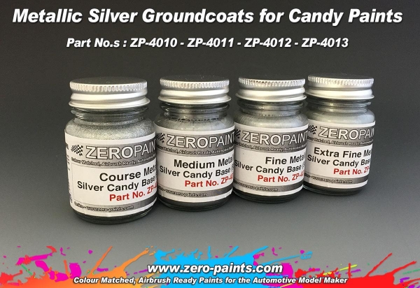 ZEROPAINTS ZP-4011 Fine Metallic SILVER Groundcoat for Candy Paints 60ml