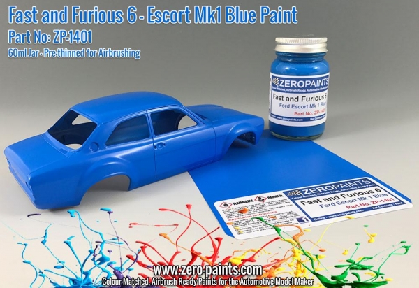 ZEROPAINTS ZP-1401 Fast and Furious 6 Ford Escort Mk 1 Blue Paint 60ml