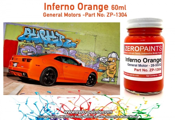 ZEROPAINTS ZP-1304 Inferno Orange (General Motors) Paint 60ml