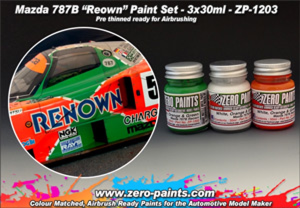 ZEROPAINTS ZP-1203 Mazda 787B Renown Paint Set, 3x 30ml