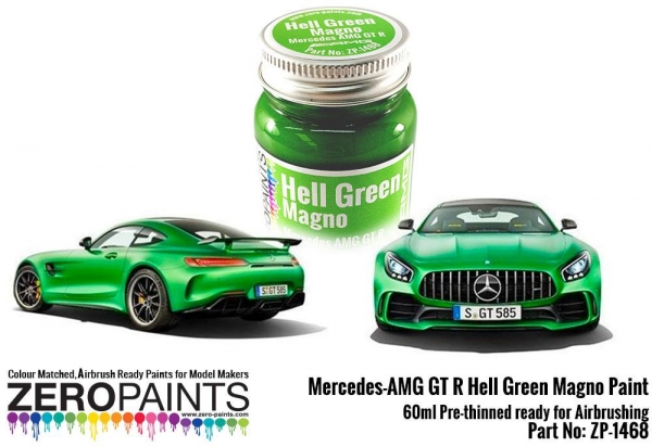 ZEROPAINTS ZP-1468 Mercedes AMG GT R Hell Green (Matt) Paint 60ml