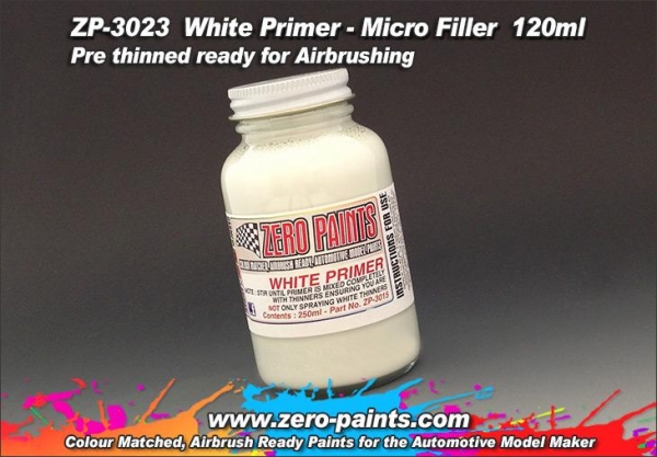 ZEROPAINTS ZP-3023 White Airbrushing Primer/Micro Filler 120ml