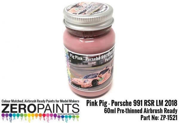 ZEROPAINTS ZP-1521 Pink "Sau" Porsche 991 RSR Le Mans 2018 Paint, 60ml